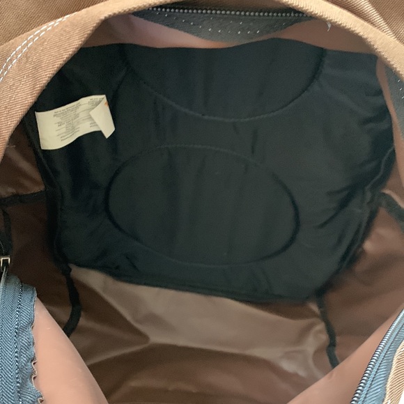 Timberland- vinyl backpack waterproof brown and baby blue NWOT - Picture 6 of 10